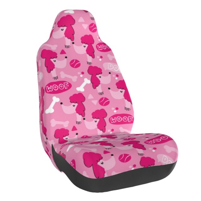 Balery Poodle Dog Funda de Asiento para Auto con Diseño - Cubierta Frontal Suave y Transpirable con Protector Antideslizante- 1 Unidad