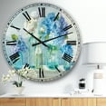 thumbnail image 3 of Designart 'Coastl Flowers Bouquets' Coastal Wall Clock, 3 of 3