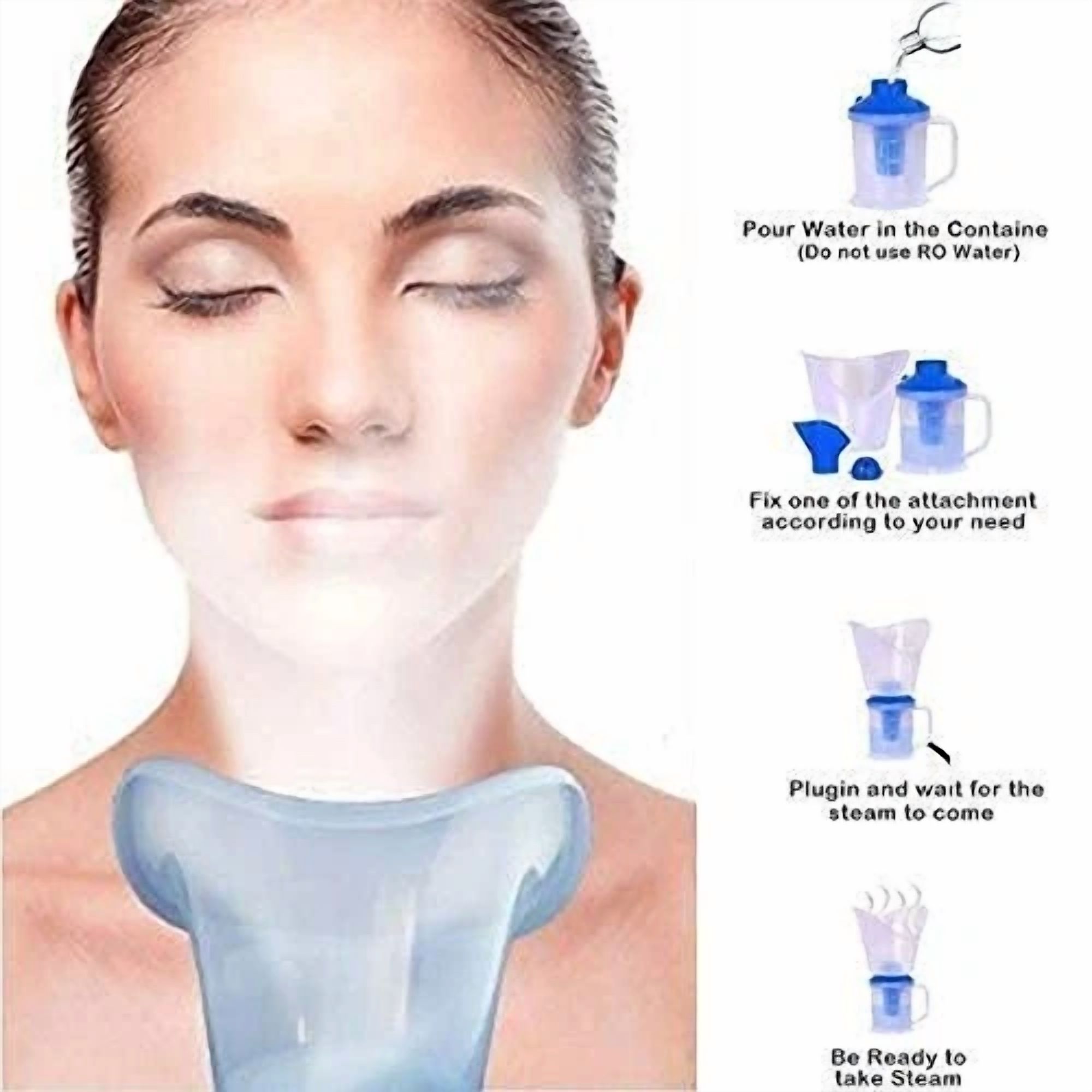 2-in-1 Steam Vaporizer & Facial Sauna – Fast-Acting Steamer for Cold Relief & Skincare | Portable, Medicated Steam Inhaler with Detachable Design