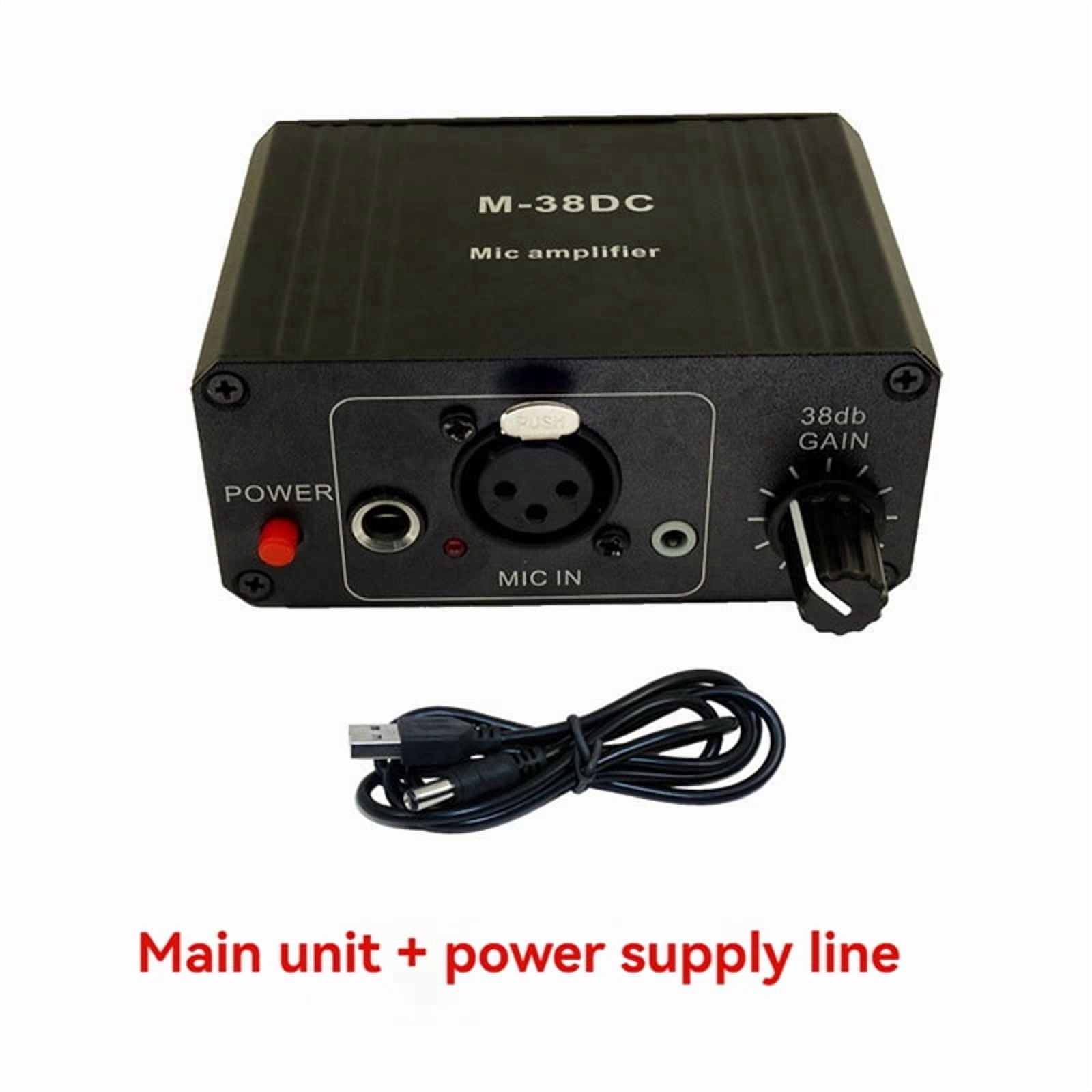Protable Microphone Preamp High Gain 48V Phantom Power XLR Output Mic Preamplifier for Dynamic and Condenser Microphone