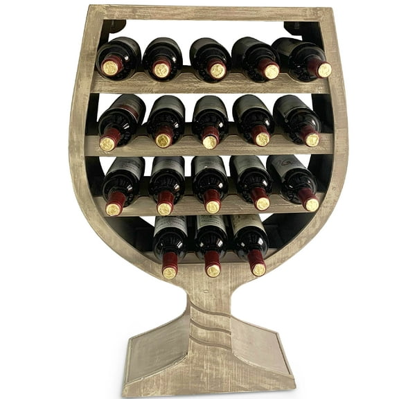 Cota Global Modern Wine Glass Shaped Wooden Wall Wine Rack