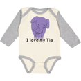 thumbnail image 3 of Inktastic I Love my Tia Elephant Purple Boys or Girls Long Sleeve Baby Bodysuit, 3 of 5