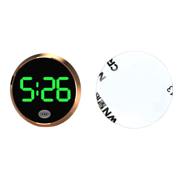 BIBABLYKE Creative Mini Car Clock Round Shape Illuminant Dashboard Timepiece Touch Digital Clock For Vehicle Interior Accessories