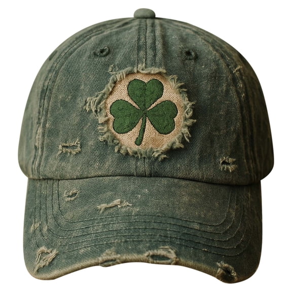 MEICHEN St. Patrick's Day Distressed Irish Green Baseball Caps for Women Fashion Shamrock Print Trucker Hats Cotton Visor Hats