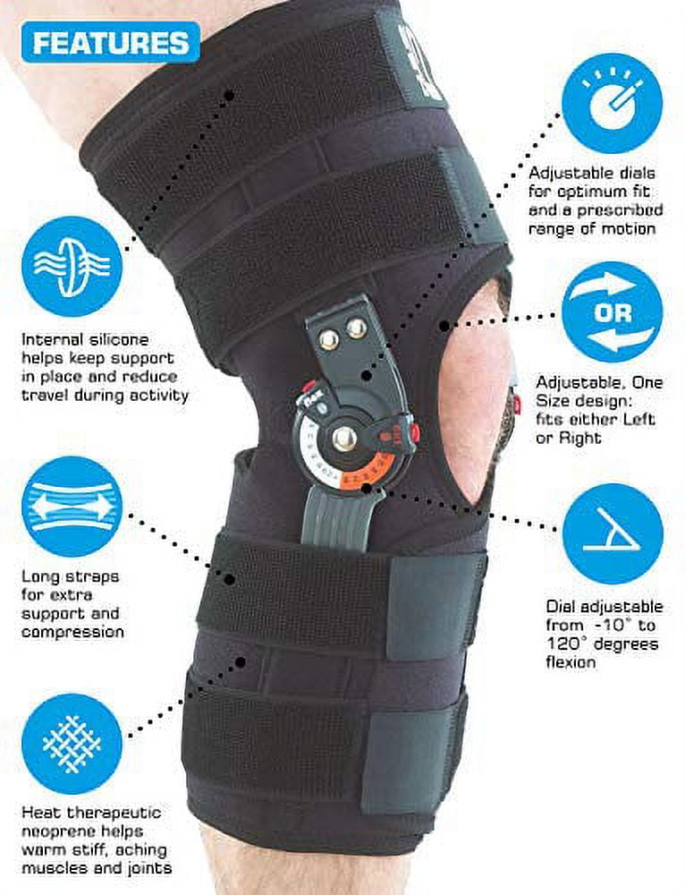 NeoG Hinged Knee Brace, Firm Support Adjustable Dials for Tendon