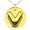 Gold, variant on Stainless Steel Letter V Initial 3D Monogram Engraved Small Medallion Circle Charm Pendant Necklace