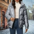 thumbnail image 2 of iHPH7 Womens Puffer Jacket Womens Winter Clothes Thick Winter Coats for Women Zip Up Jackets for Women Warm Winter Coats for Women Winter Clothing for Women Winter Parka for Women Gray L, 2 of 4