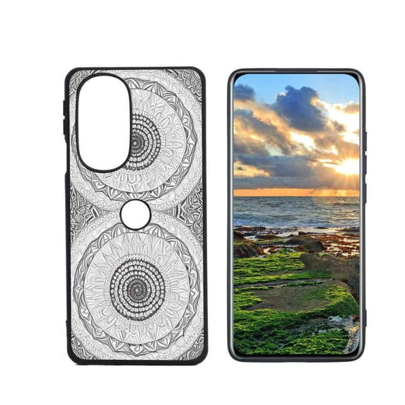 Compatible with Motorola Edge 30 Pro Phone Case, Mandala-97 Case Men Women, Flexible Silicone Shockproof Case for Motorola Edge 30 Pro