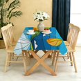thumbnail image 5 of Rectangular Tablecloth 60x84 Inch – Waterproof Polyester Printed Table Cover, Wrinkle Resistant, Washable for Kitchen & Dining, Floral Flowers Print, 5 of 6
