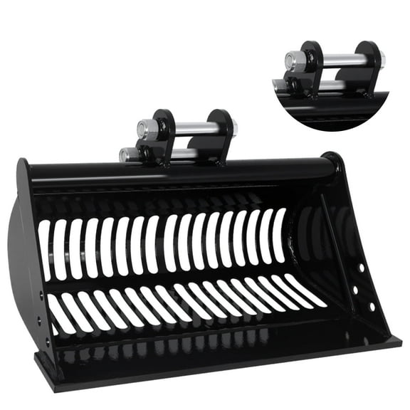 Excavator Screening Bucket, Excavator Attachments Soil Sieving Buckets for Small Digger, High Manganese Steel Filter Frame, 24" Sieve Bucket, Wear-Resistant Excavator Accessory, for Soil Sieving