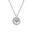 thumbnail image 1 of Silvertone Mini Heart with Flowers Peace Love Latkes Affirmation Ring Necklace, 1 of 2
