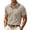 a-55Khaki14, variant on FINALGANG Men Lapel Collar Short Sleeve Polo Shirt Waffle Grid Texture Contrast Button Placket Slim Business Casual Breathable Knit Top Leisure Tops L