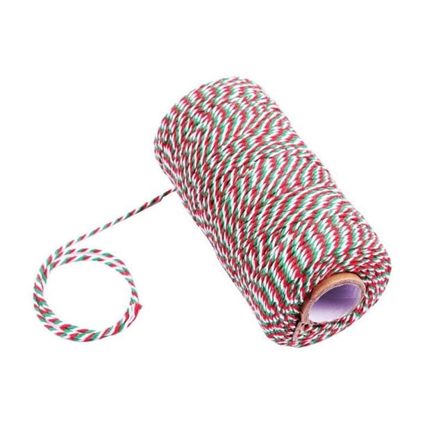 Hilo De Navidad Hilo De Panadero Verde Rojo Y Blanco Hilo De Algodón Para Envolver Regalos Hilo De Algodón De 328 Pies Hilo De Manualidades Hilo De Embalaje Duradero Hilo De Vacaciones