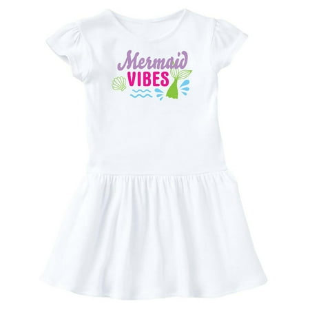 

Inktastic Mermaid Vibes with Tail and Seashell Gift Toddler Girl Dress
