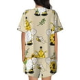 thumbnail image 6 of Fotbe Gnomes Bees And Sunflowers Print Pajama Set for Women 2 Piece Loungewear Short Sleeve Tops and Shorts Set Soft Sleepwear-XX-Large, 6 of 7