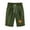 Style 1(Green), variant on Womens Cotton Linen Shorts Fashionable Print Elastic Waist Half Pants Drawstring Shorts