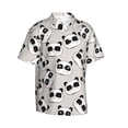thumbnail image 3 of Xecao Cute Panda print Hawaiian shirt - a stylish short-sleeve button-down for men, perfect for casual beach and tropical outings., 3 of 9