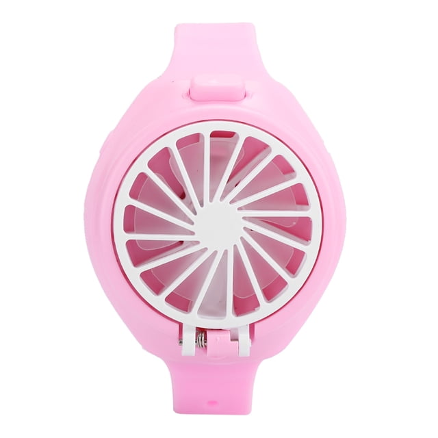 Reloj Con Ventilador USB Con Pilas, Ventilador Eléctrico Portátil, Portátil Para El Verano Para Niños ANGGREK Rosa