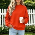 thumbnail image 5 of Women's Mock Neck Sweatshirt, Oversized Long Sleeve Casual Tops for Daily Outdoor Fall Winter Street Wear Orange M, 5 of 8