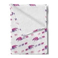 thumbnail image 2 of Polar Bear Soft Flannel Fleece Blanket, Mother and Child Constellation Bears in Watercolor Style Pattern, Cozy Plush for Indoor and Outdoor Use, 50" x 60", Magenta Purple and White, by Ambesonne, 2 of 5