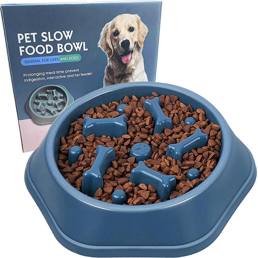 Slow Eating Dog Bowl Slow Feeder Dog Bowl Slow Down Feed Dog Cat Feeding Bowl Interactive Feeder Pet Bloat Stop Dog Bowl