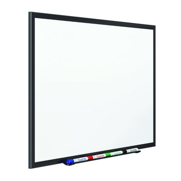 Quartet Classic DuraMax Porcelain Magnetic Whiteboard, 72" x 48" (6' x 4'), Black Aluminum Frame