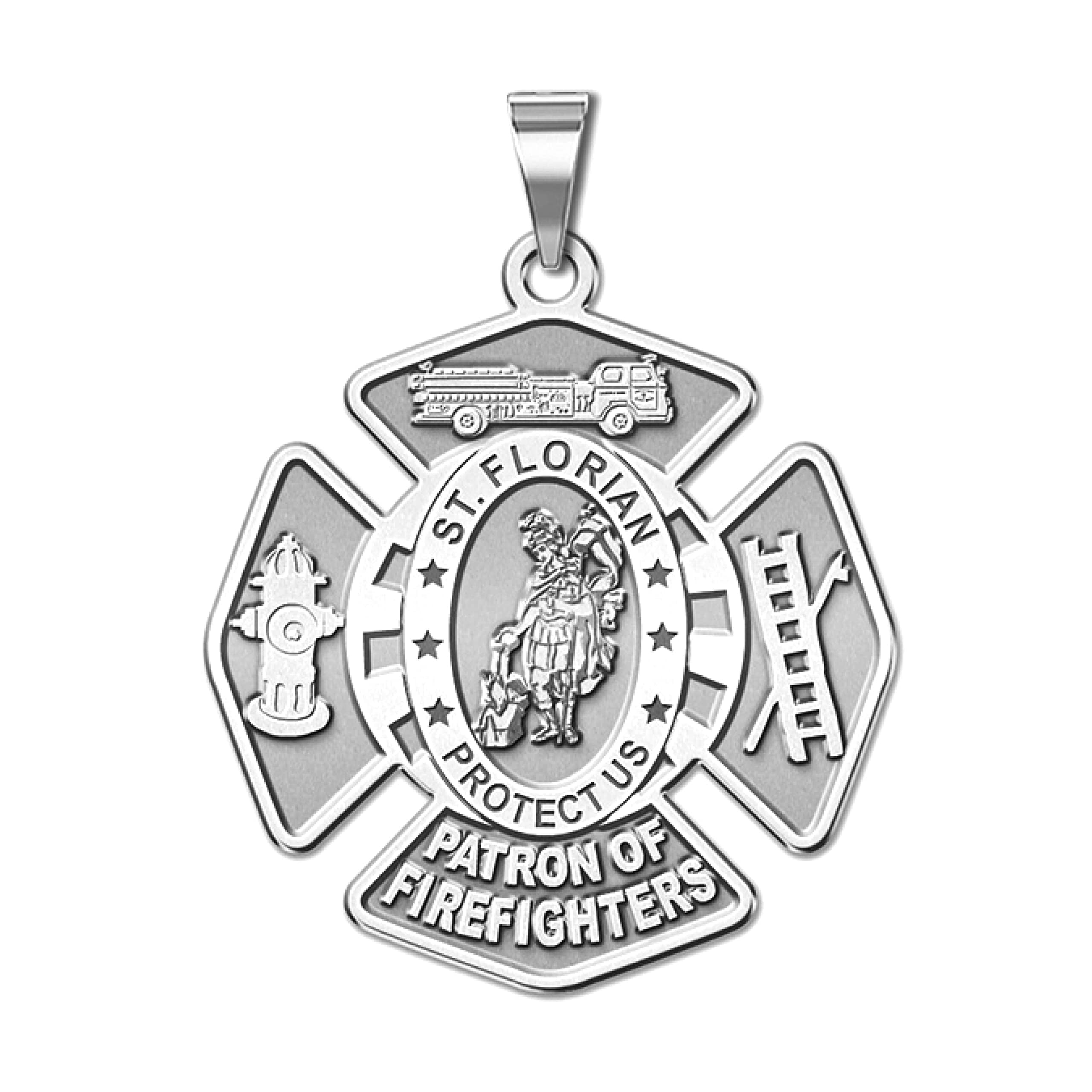 Saint Florian Protector Firefighters Necklace
