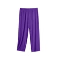 thumbnail image 2 of Nsxcdh Cropped Pants for Women Stretch Solid Color High Waist Slim Fit Elastic Waist Soft Comfortable Loungewear for Yoga Sports Workout Hiking, 2 of 5