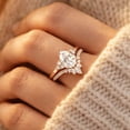 thumbnail image 5 of vylahjewellery Pear Cut Moissanite Diamond Wedding Ring Classic 14K Vermeil White Gold Engagement Anniversary Ring Best Valentine's Day Special Proposal Ring, 5 of 8
