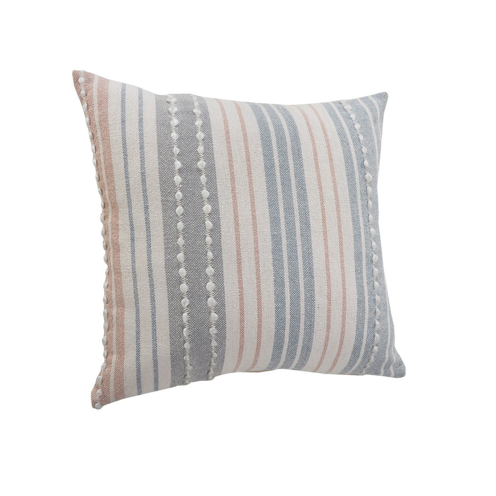 Ox Bay 20" x 20" Hand-Woven Gray/ White Stripe Resistant Polyester Pillow Cover