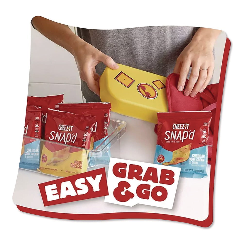 Cheez-It 2410011500 Snap'd 0.75 oz. Bag Crackers Variety Pack - Cheddar Sour Cream and Onion/Double Cheese (42/Carton)