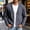 Black, variant on 2026 Men's V Neck Washed Denim Cardigan Jacket, Wooden Button Front Slip Side Pockets Loose Fit Casual Daily Shacket Outerwear