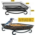 thumbnail image 2 of SNYNUXX Ground Bird Feeder Metal Seed Tray for Outside Garden Wild Bird Feeders with Drainage Holes Great Attracting for Birds and Squirrels, Wonderful Decoration for Backyard – 2 Pack, 2 of 7