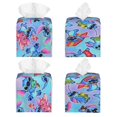 thumbnail image 2 of Funda para caja de pañuelos de cuero con puntadas cuadradas: soporte para papel de seda con cinturón inferior, funda estética con forma de cubo para pañuelos faciales, moderna y decorativa para baño,, 2 of 8