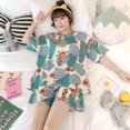 thumbnail image 1 of Nueva ropa de dormir de verano para mujer, conjunto de pantalones cortos de manga corta, informal, fresco y dulce, ropa ligera y cómoda para el hogar, Sudeste Asiático, 1 of 5