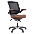 thumbnail image 1 of Modway Chaise de Bureau en Vinyle Edge, Réglable de 17,5 à 21 Pouces de Hauteur, Beige, 1 of 11