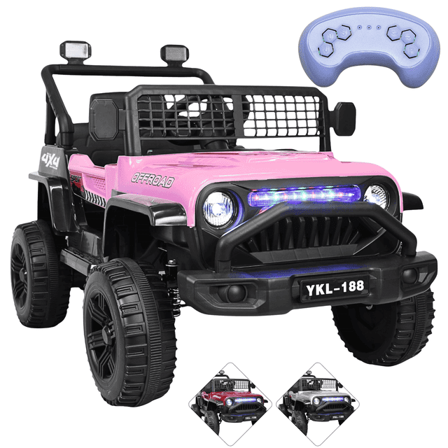 Montable Electrico Camioneta para Niños con Luz y Sonido 12v Control Remoto Bluetooth Apto a Partir de 3 años - Rosa