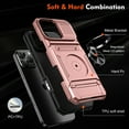 thumbnail image 3 of Allytechgroup for iPhone 16 Pro Max Case, Soft TPU Hard PC Back Shockproof Shell Anti-Slip Drop Proof Cover with Metal Ring Kickstand/ Card Slots/Support Magnetic Car Mount Stand Phone Case, Rosegold, 3 of 7
