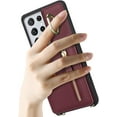 thumbnail image 2 of for Samsung Galaxy S21 Ultra 5G Phone Case for Women with Card Holder,Samsung S21 Ultra Case Wallet Crossbody Lanyard with Strap,Credit Card Slots Kickstand Case with Ring Holder,6.8",Burgundy, 2 of 13