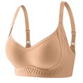 thumbnail image 3 of Women's 1-Pack Seamless Sports Bra, Wireless No Underwire Bras, Wirefree Pullover Bra, Soft Support Gathered Back, Breathable Comfort, Ladies Daily Yoga Bra | TruBelle,Khaki 2XL, 3 of 6