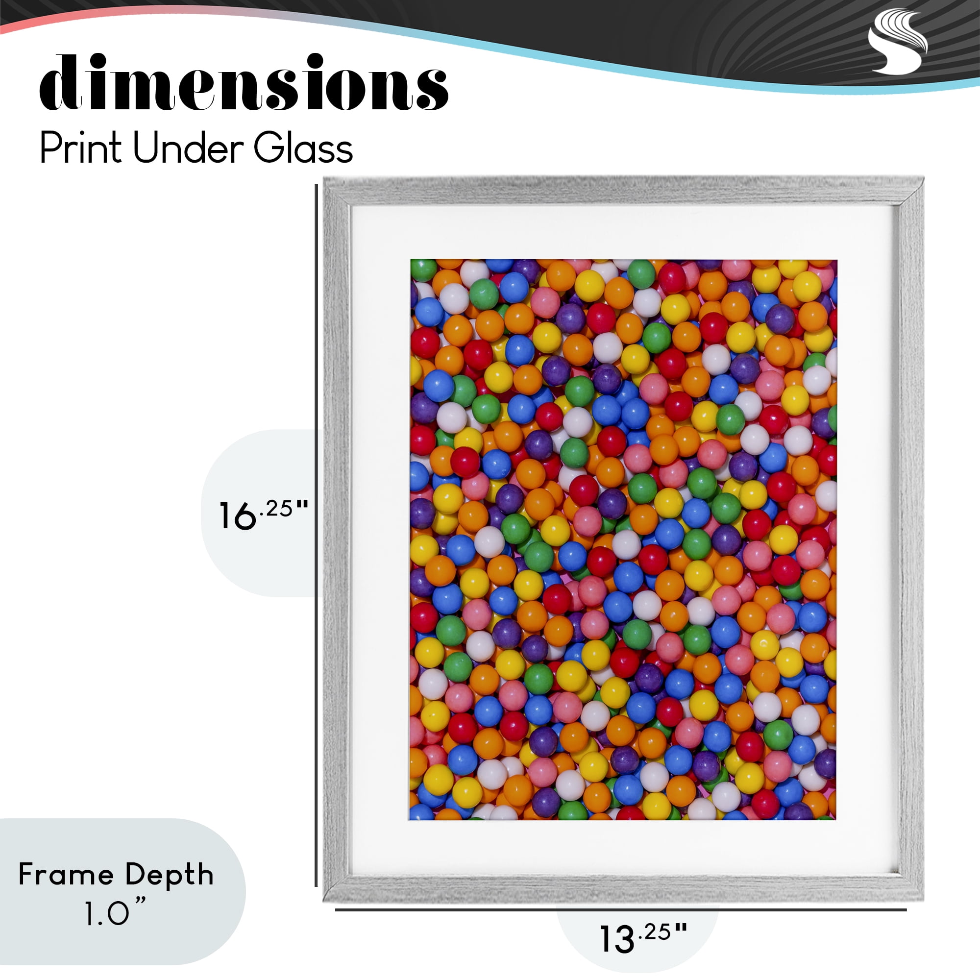 Stupell Industries Colorful Gumballs Close Up Gray Framed Print Under Glass, design by LISH Creative