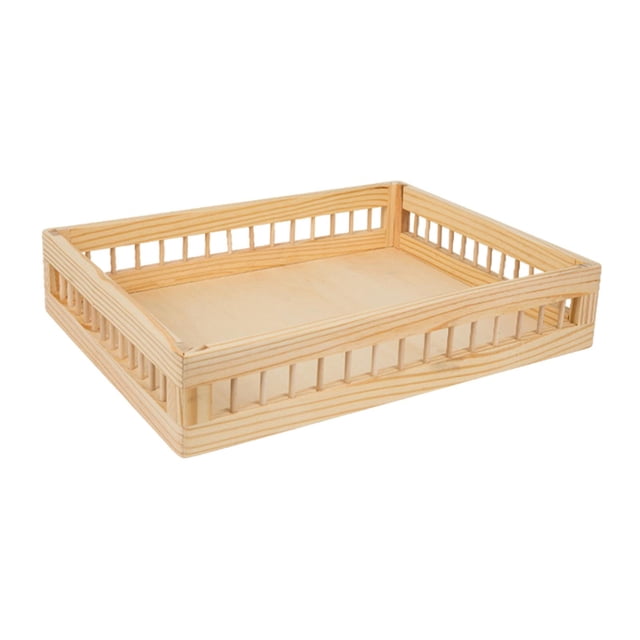 Cesta de madera para almacenamiento, baño, cocina, caja de madera para frutas, libros y verduras. XXL