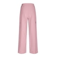thumbnail image 5 of Linen Pants Women,Palazzo Pants Wide Leg High Waist Flowy Summer Casual Beach Trousers Womens Outfits for Travel,Travel Pants,Z02 Pink,S, 5 of 6