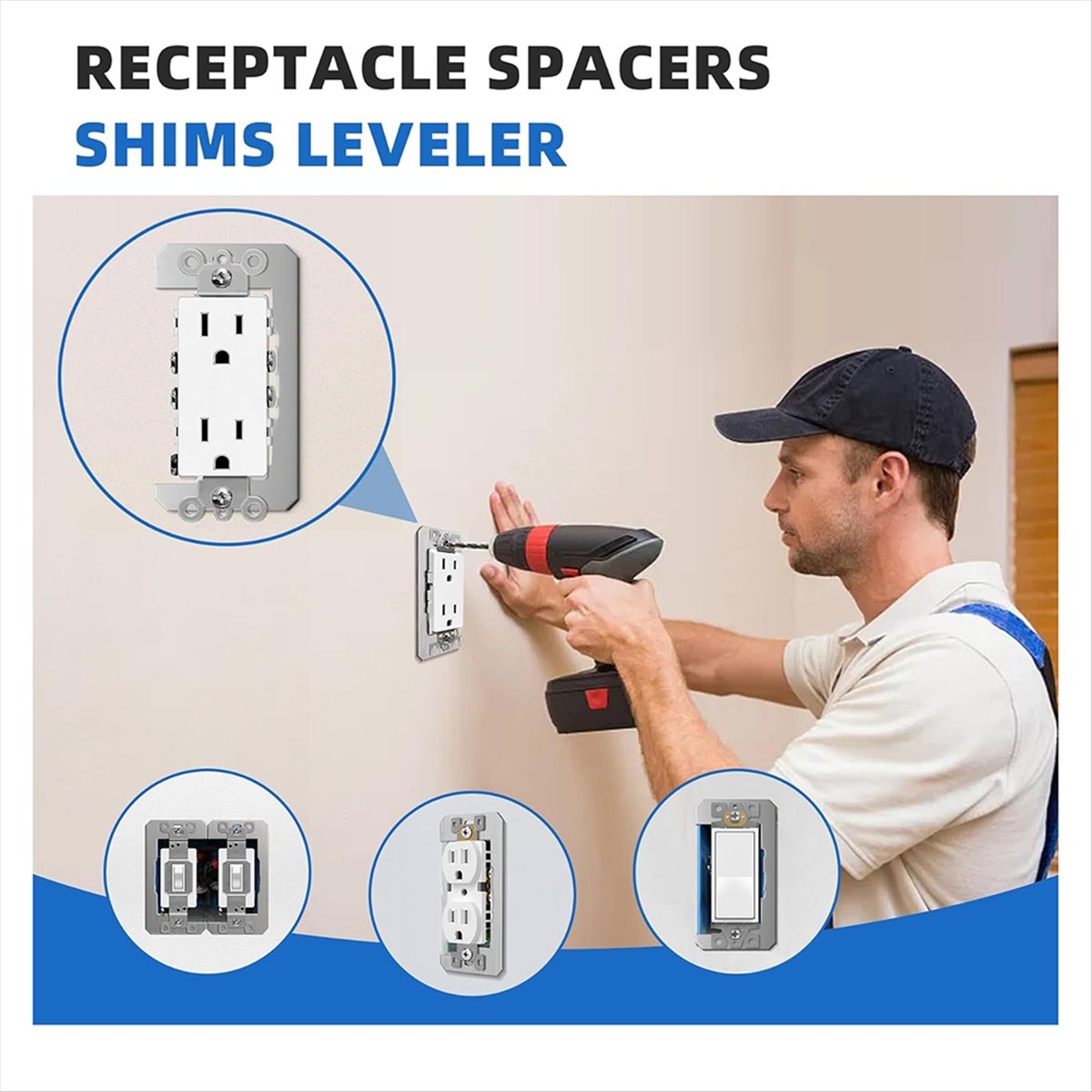 HOT 30Pc Wall Plate Spacer,Flush Fit Device Leveling Plates,Electrical Box Outlet Spacers Shims,Electric Receptacle