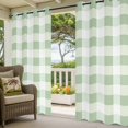 thumbnail image 5 of Outdoor Curtains for Patio Waterproof, Sage Green Plaid Windproof Pravicy Outside Porch Blackout Curtain, Spring Farmhouse Buffalo Checkered Sun Blocking Grommets Curtains for Cabana Gazebo 54"x95", 5 of 9