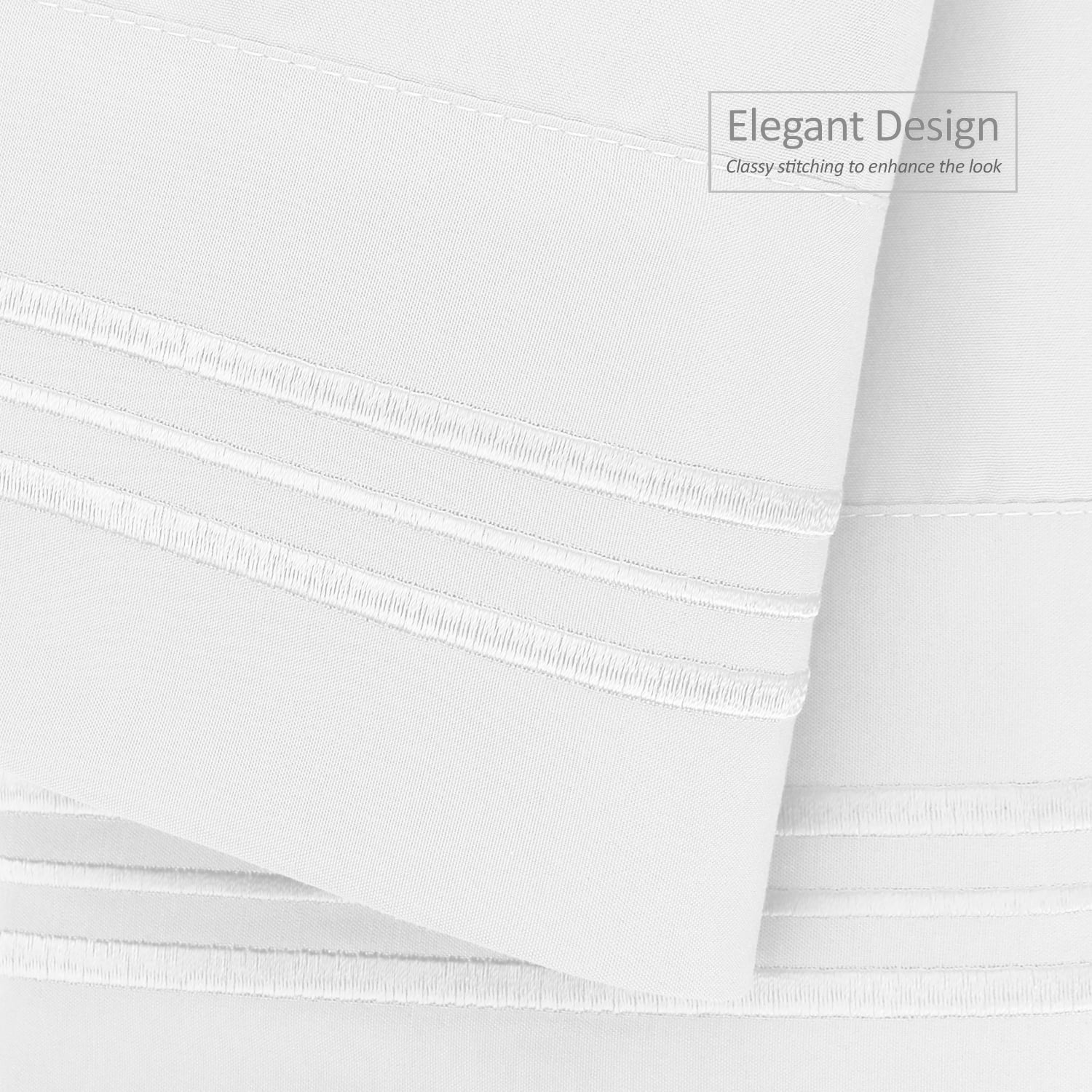 Clara Clark Pillow Cases Premier 1800 Microfiber Collection Pillow Case Set Of 2 Pieces, King Size, White