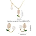 thumbnail image 4 of Vintage Elegant Tulip Pendant Necklace For Women Rose Crystal Zircon Tassel Ideal For Party And Wedding, 4 of 9