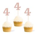 thumbnail image 1 of Topper para cupcakes Gexolenu 24 piezas color oro rosa con brillo número 4, 1 of 4