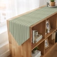 thumbnail image 4 of Sage Green Striped Table Runner Linen Burlap Table Runner 72 Inches Long Modern Minimalist Boho Stripes Dresser Scarves for Kitchen Island Coffee Dining Room Party Wedding Holiday Decoration 14"x72", 4 of 8