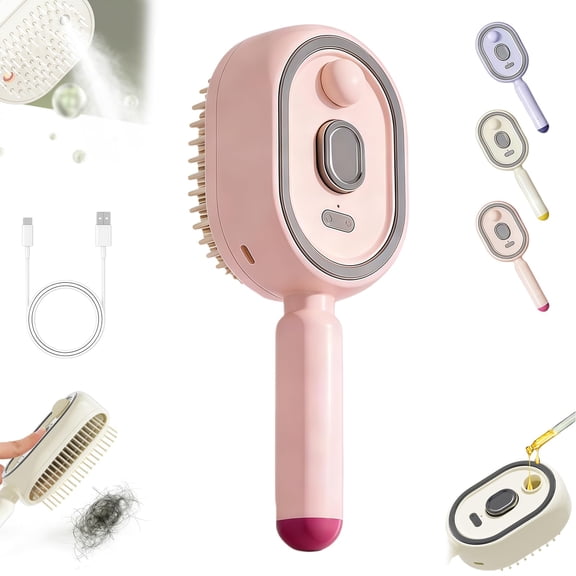 2026 Upgrade Electric Steam Brush, Hair-Rechargeable Steam Hair Straightener, Detangling Steam Brush For Short Hair, Reduce Frizz, Anti-Static